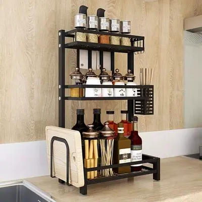 3 LAYER COUNTERTOP SPICE RACK – METAL KITCHEN SPICE ORGANIZER (CASH ON DELIVERY)