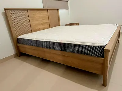 Wooden king Bed Frame with mattress 10 inch available