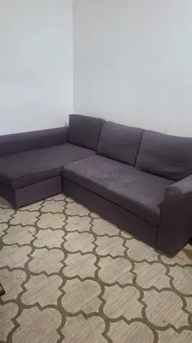 Grey L-shaped 3-seater Fabric Sofa (Left Chaise)