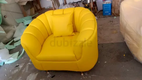 Bright Yellow Single Armchair - Comfortable Accent