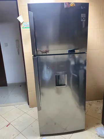 LG Stainless Steel Double Door Refrigerator 438 Liter with Water Dispenser - Good Condition