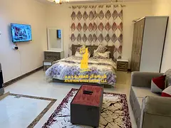 A golden opportunity! Luxurious, fully furnished studio apartment for monthly rent in Al Rawda 2, Aj