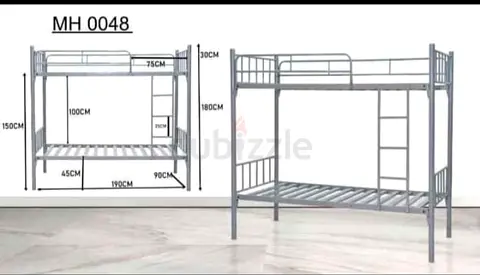 Metal Bunk Bed Double Decker - Sturdy Frame, Ladder Included (MH0048)