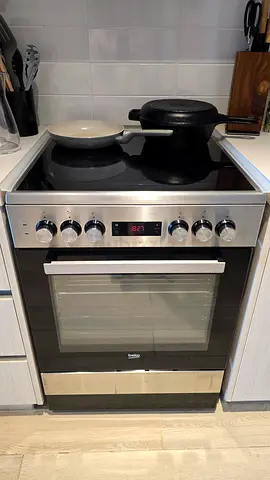 Beko Stainless Steel Electric Oven with Ceramic Hob - Good Condition