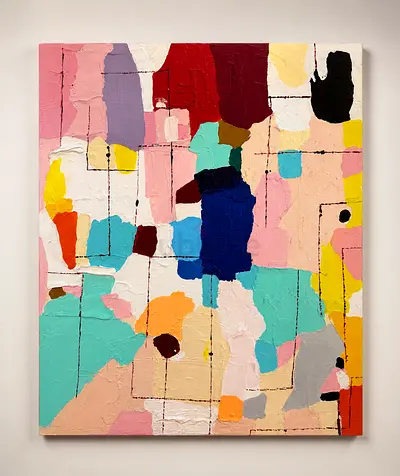 Contemporary abstract acrylic painting - Held in Colour 🎨 Original Handmade Artwork 🖌️