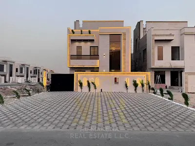 فيلا فاخرة للبيع في عجمان، مكونة من ثلاثة طوابق، مع مسبح، تشمل رسوم التسجيل والتملك.
