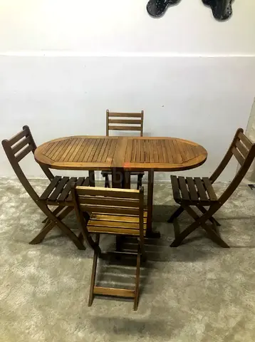 GARDEN DINNING TABLE FOLD ABLE TABLE WITH FOUR CHAIRS