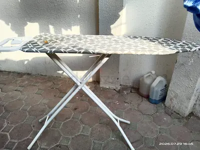 Sturdy Foldable Ironing Board with Grey Patterned Cover