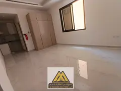 Annual rental studio in Al Aliya, Ajman. First tenant, large space, separate kitchen, luxury finishi
