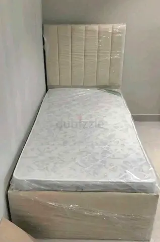Single Bed Frame with Headboard and Mattress - Like New