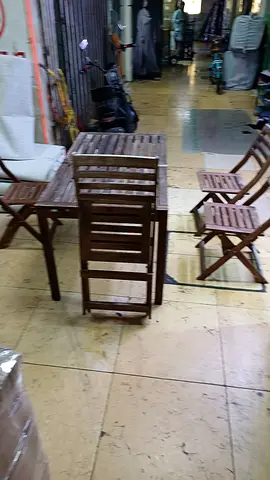 Ikea brand Wooden  Patio Table with folding 4 Matching Chairs - Compact Set