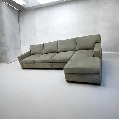 Crate and Barrel Axis gray lshape sofa for sale