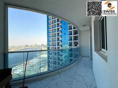 Sea view, fully furnished 1 bedroom apartment, for monthly rent in Ajman, Al Rashidiya area, Oasis Towers, with gym and swimming pool