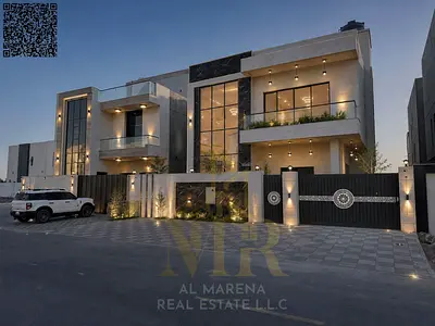 A villa with all fees included, on the main street, ready to move in, with a special discount for cash, in the most prestigious areas of Ajman, freeho