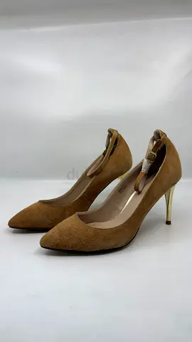 Baldi Brown Suede Pointed Heels with Ankle Strap - Size 39