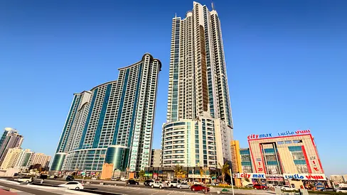 2 BHK see and city view bast tower of ajman airport 15 minutes new beach, of Ajman all facilities available in the building supermarket ATM hospital