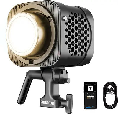 Amaran Halo 200x 200W Bi-Color COB Video Light, 10,530 Lux @1m, All-in-One Monolight