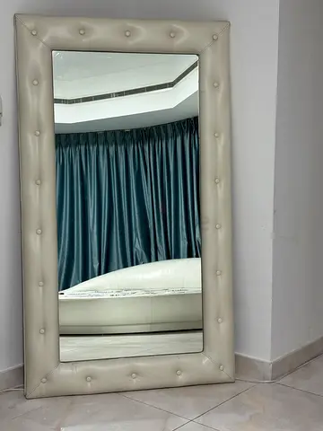 Tufted Leather Frame Large Wall Mirror
