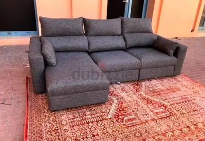 Perfect condition IKEA Eskilstuna L Shape Sofa bed with storage dark grey