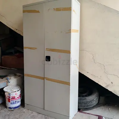 Metal Storage Cabinet / Wardrobe - Grey, Good Used Condition