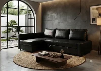 Premium Leather Sectional Sofa Bed

This multifunctional sectional sofa offers a luxurious look with