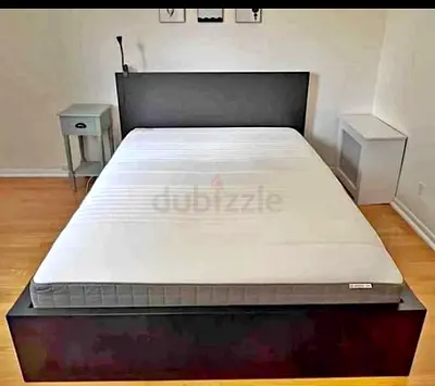 Ikea queen  size bed with mattress and storage drawers
