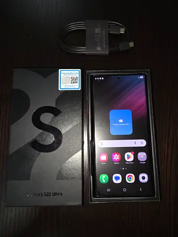 Samsung Galaxy S22 ultra charger with box 12/256Gb storage condition 10/9