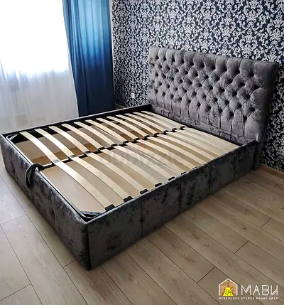 Luxury Fabric Bed Frame With Mattress Stylish Modern Design Headboard