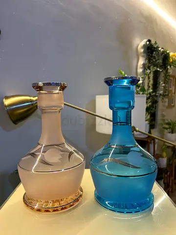 Decorative Frosted Glass Decanter/Vase with Floral Etching