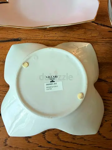 Villari White Ceramic Medium Butterfly Platter - Excellent Condition