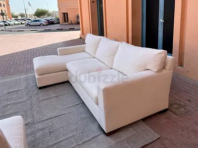 SPremium Quality Crate&Barrel Axis feather filled L Shape Sofa Beige