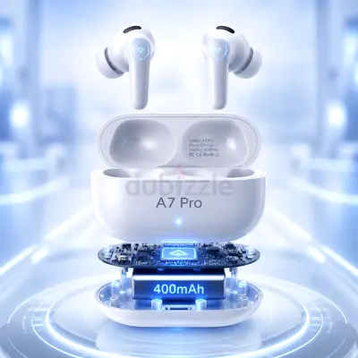 A7 Pro True Wireless Earbuds with Charging Case - White