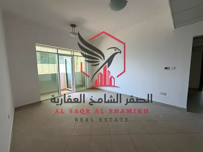 Sea view, larger two-bedroom apartment with built-in wardrobes, storage room, and large balcony. Master bedrooms available for rent in Al Majaz 1.