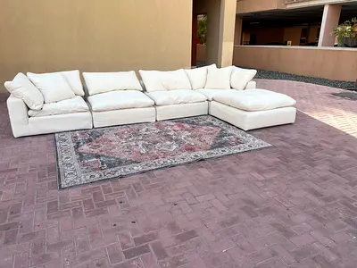 Modular Living room Marina Home Luscious Sofa Beige with footstool