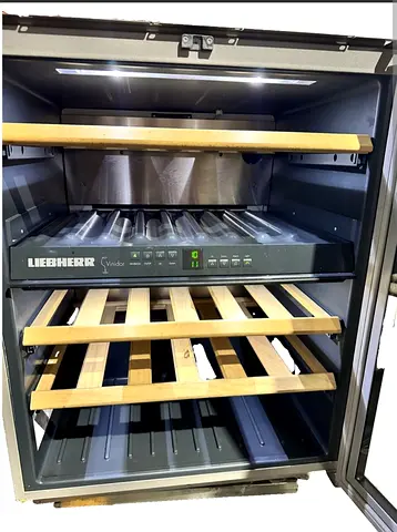 Liebherr dual zone Wine Cooler / Beverage Fridge with Wooden Shelves - Good Condition