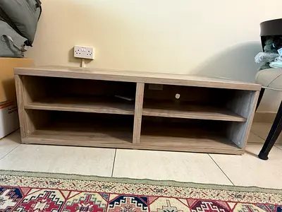 Low TV Stand / Entertainment Unit - Light Wood Finish