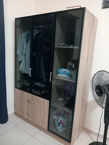 3-Door Wardrobe with Drawer - Good Condition