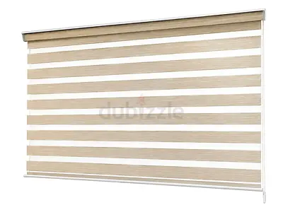 Beige Fabric Roller Blinds - Good Condition
