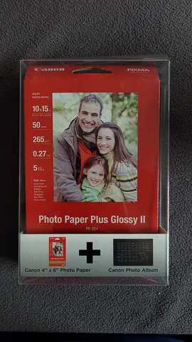 Canon Photo Paper Plus Glossy II - 4x6, 50 sheets (sealed) Plus Photo Album