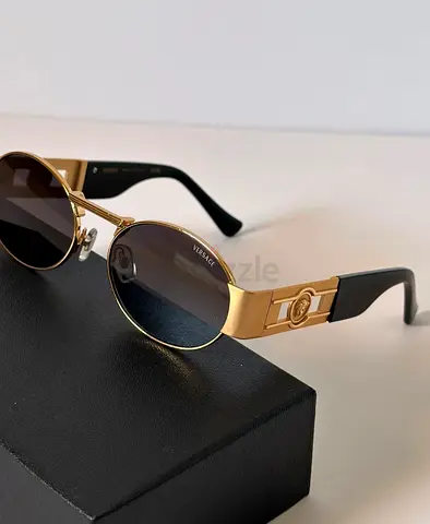 VERSACE MEDUSA Round Gold Frame Sunglasses with Case - BRAND NEW