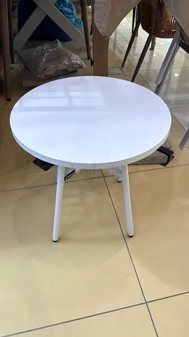 White Round Side Table - Compact Coffee/Side Table