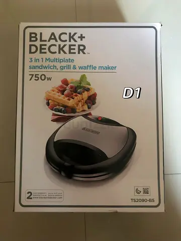 Black+Decker 3-in-1 Multiplate Sandwich, Grill & Waffle Maker 750W (brand New)