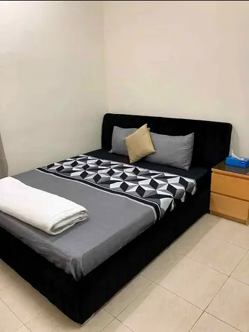 King size upholstered bed with mattress included - good condition