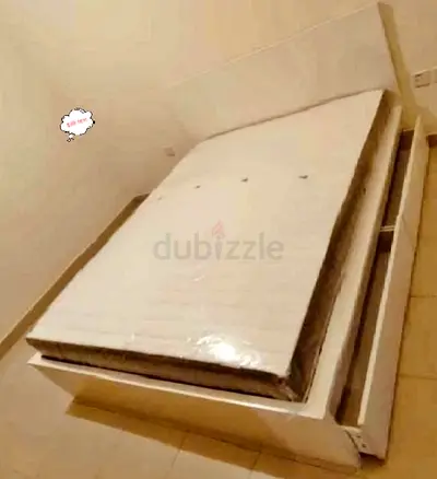 IKEA Malam king size 180×200cm bed frame with IKEA mattress and 2 big storage drawers underneath is