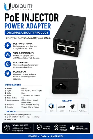 Classifieds: Ubiquiti PoE Injector Power Adapter (Original) - Tested ...