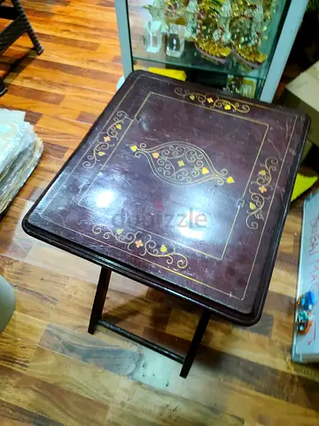 Vintage Wooden Folding Side Table-50cm height