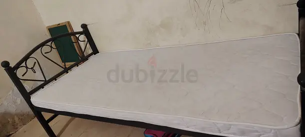 Metal Beds Frame with Mattress - Good Condition (4 nos) 80 AED per bed