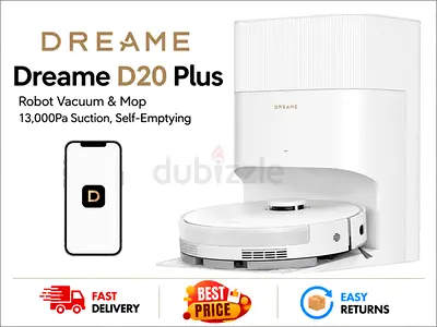 Dreame D20 Plus Robot Vacuum  and Mop – Excellent Condition, Original Box - FREE DELIVERY