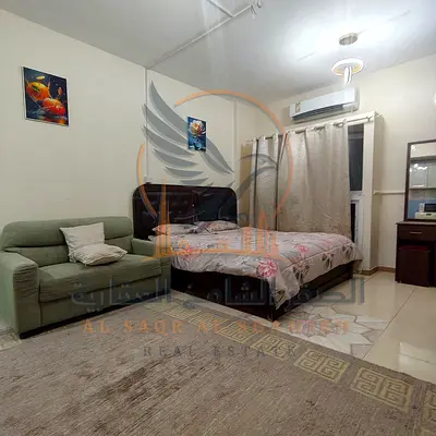Furnished studio in Al Qulaya, Sharjah with clean furniture, prime location near services, ready to move in and offering comfort and privacy.