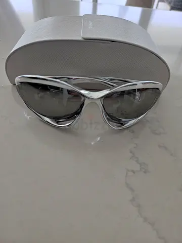 Prada Silver Frame Sunglasses with White Case - Gently Used